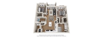 a 3d floor plan of a home with a bedroom