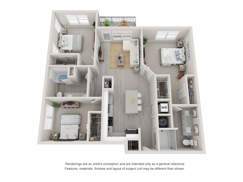 C1 Three Bedroom Floor Plan