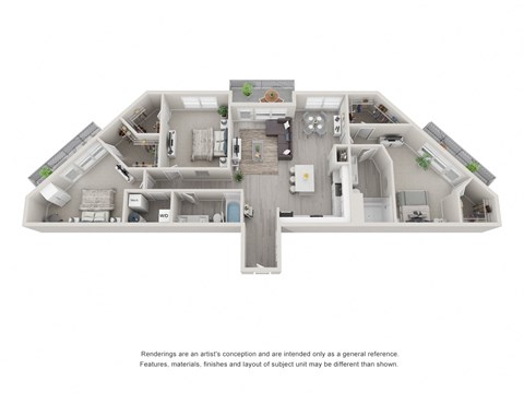 C2 Three Bedroom Floor Plan