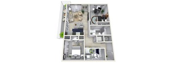 2 Bedroom 2 Bath 989 sqft (H)