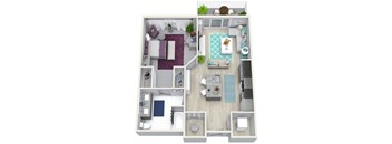 1 Bedroom 1 Bath 741 sqft (J)