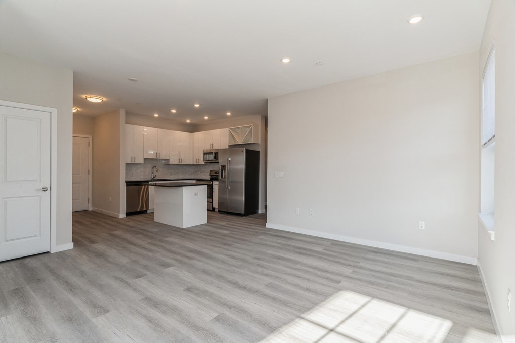 Living Area With Kitchen View at Solo at North Bergen, New Jersey, 07047