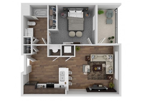 A1 Floor Plan at Novi Rise, North Carolina, 28205