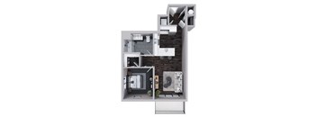 A2 - 1 Bedroom 1 Bathroom Floor Plan at Stadium Lofts, Kannapolis, North Carolina