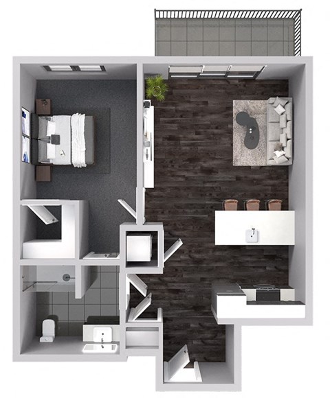 A2 Floor Plan at Stadium Lofts, North Carolina