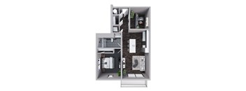 A23 - 1 Bedroom 1 Bathroom with Den Floor Plan at Stadium Lofts, North Carolina