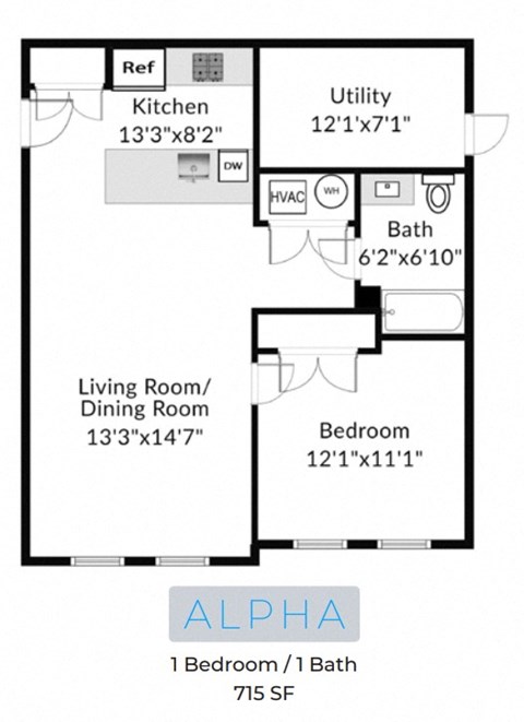 Alpha Floor Plan at Solo at North Bergen, New Jersey, 07047