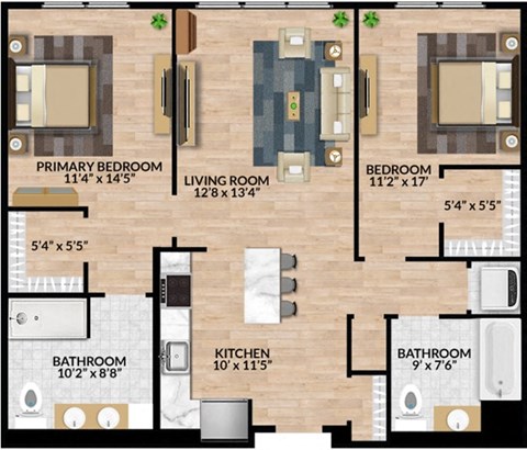 A floor plan of a house showing the layout of the rooms.