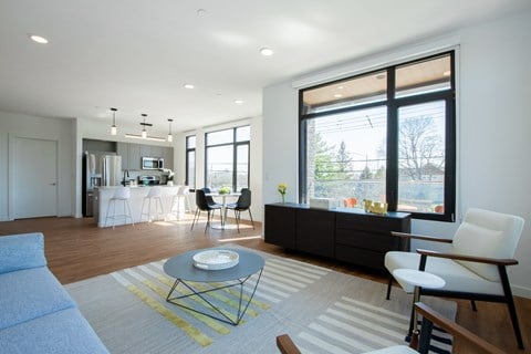 Living Room With Kitchen at The Rail at Red Bank, Red Bank, 07701