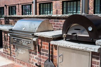 Outdoor Grilling Station with Pizza Oven