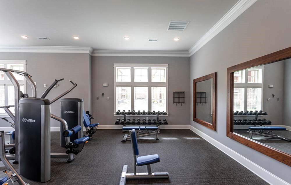 Weights in the Fitness Center at Overall Creek, Murfreesboro, Tennessee