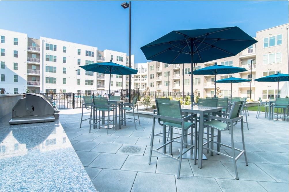 Poolside Dining Area at Vida Kannapolis, Kannapolis, 28081