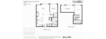 A floor plan for a residence with 1828-B+I, 1 bedroom, and 1 bath.