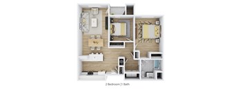 A 2 Bedroom apartment with 1 Bath.
