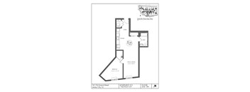 A floor plan for apartment # D, a 1 bedroom unit, on the 2nd floor of a building located at 747-753 Grand Street, Jersey City, NJ.