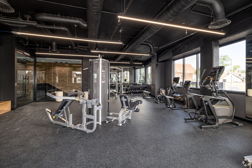 A Gym With Equipment at Hue Soul Apartments, New Jersey