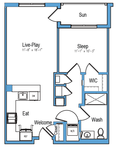1 bed 1 bath at 10 N. Main Apartments, Wharton 07885