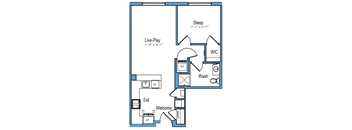 1 bed 1 bath A at 10 N. Main Apartments, Wharton