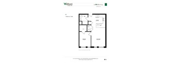 A floor plan for a Delford Village Center apartment.