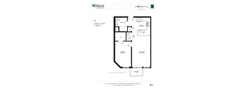 A floor plan for a Delford Village Center apartment.