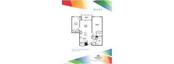 Plan b2 one bedroom plus den floor plan at Mosaic Livingston Apartments, Livingston