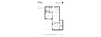 A floor plan for a 2 Bedroom/2 Bath apartment.