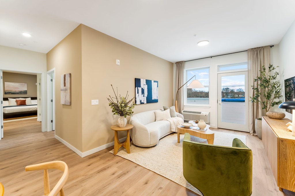 A Living Room With Window at Hue Soul Apartments, East Orange, New Jersey