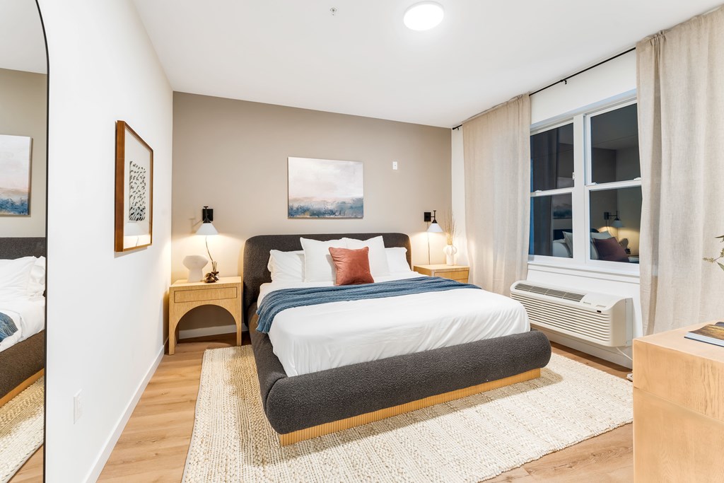 A Bedroom With a Window at Hue Soul Apartments, East Orange, New Jersey