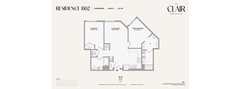 1117 sq ft 2 bed/ 2 bath