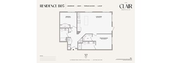 1278 sq ft 2 bed/2bath with terrace access