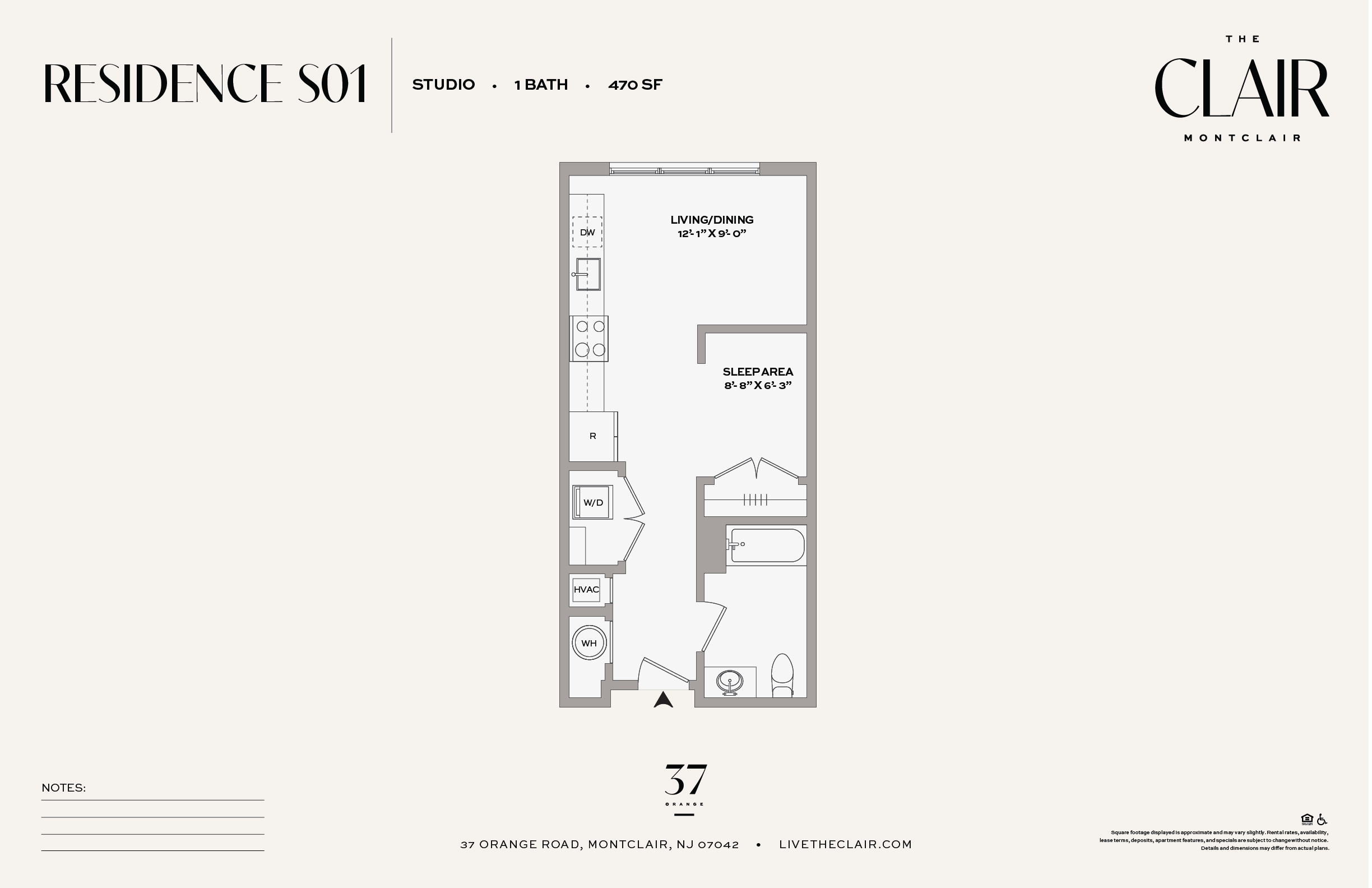 470 sq ft studio apartment