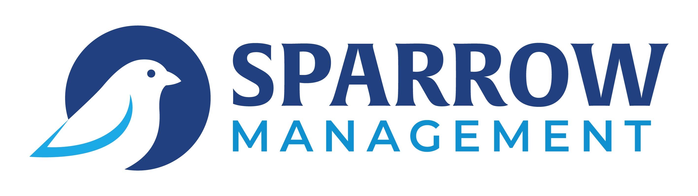 A logo with a bird and the words "SPARROW MANAGEMENT".