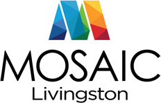 Property entrance sign with landscaping at Mosaic Livingston Apartments, Livingston, NJ 07039