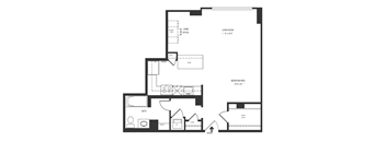 Studio 1 Bath 671 SF 01dr