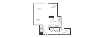 Studio 1 Bath 696 SF 01hr