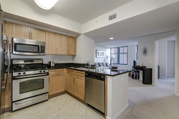 Modern Kitchen with Dishwasher, Disposal, Pantries, and Microwaves Modern Apartment Rentals in Pentagon City Arlington VA - Photo Gallery 5