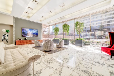 Contemporary Lobby Area at Crystal Square, Arlington, VA, 22202