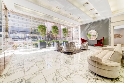 Spacious Reception Area With Comfortable Sofas at Crystal Square, Arlington, VA