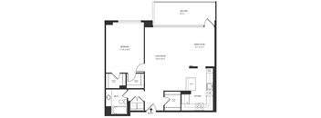 1 Bedroom 1 Bath 918 SF 11cr