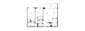 2 Bedroom 2 Bath 1310 SF 22er