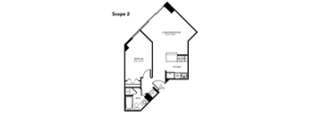 a floor plan of a two story house with a bedroom and a loft