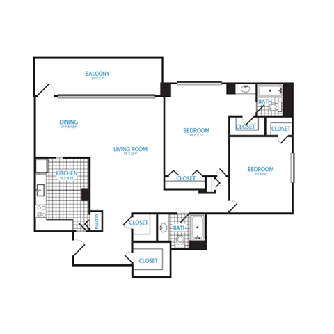 2-bed, 2-bath in National Landing