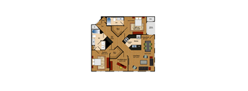 2 Bed + Den, 2 Bath 1196 SF BD1 at The Cosmopolitan at Lorton Station, Lorton, VA, 22079
