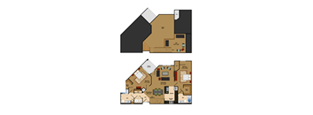2 Bed + Loft, 2 Bath 1226 SF BL4 at The Cosmopolitan at Lorton Station, Lorton, 22079