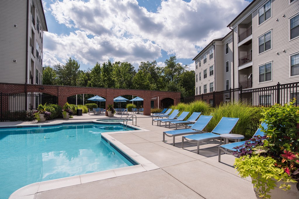 Pool Side Relaxing Area With Sundeck at The Cosmopolitan at Lorton Station, Virginia, 22079