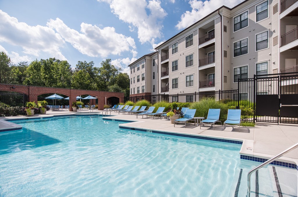 Outdoor Resort-Style Pool, Hot Tub, and Sundeck at The Cosmopolitan at Lorton Station, Virginia, 22079