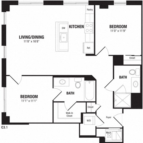 Modern 2 Bedroom Crystal City Apartments Arlington VA
