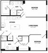 2 Bedroom, 2 Bath 978 SF C8 2 Bedroom Crystal City Apartments Arlington VA