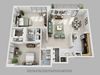 2 Bed, 2 Bath 1205 SF 22A Best 2 Bedroom Crystal City Arlington VA Apartment Rentals
