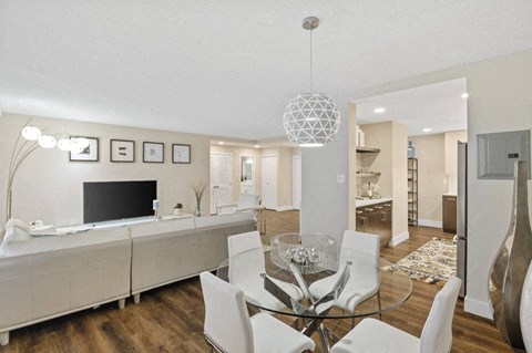 Spacious living areas with hardwood flooring at Crystal Square, Arlington, VA, 22202